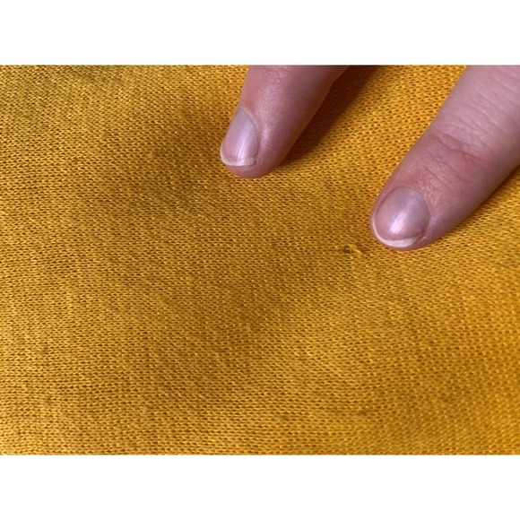 Vtg 60s Creslan Casual Yellow Green Shirt long Sleeve Ringer Sweater sz L (READ) - Picture 7 of 10